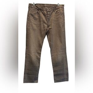 7 For All Mankind Gray Straight Jeans with Textured Finish